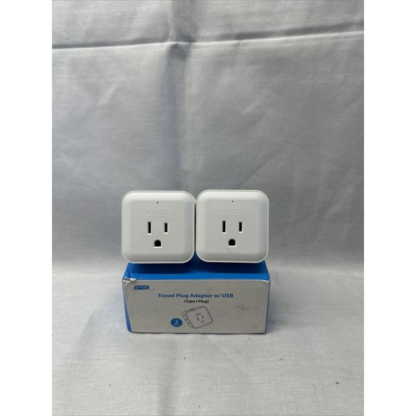 Trond Adapter 2 Pack US Travel Plug Adapter with 4 Outlets 1 USB C 1 USB A
