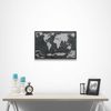 Push Pin World (Winkel Tripel) Map (Pin Board) - Modern Slate
