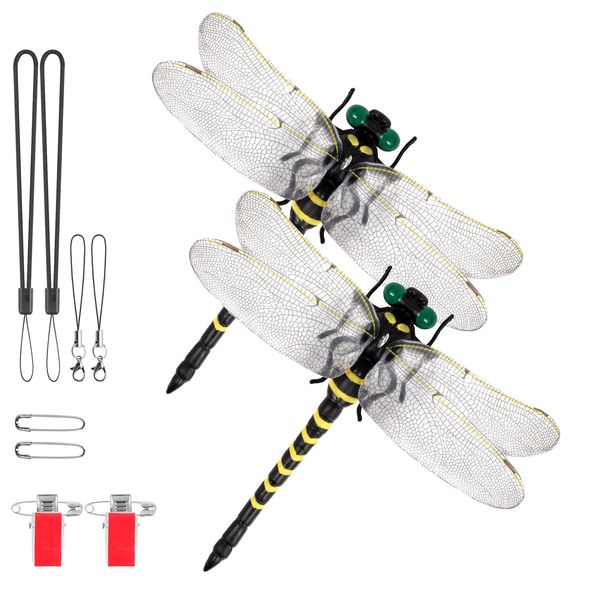 Dragonfly Insect Repellent, 4.7 inches (12 cm), Looks Like Real Insects, Oniyanma, Oniyanma, Mosquito Repellent, Insects Repellent, Bee Repellent, For Outdoor and Indoor Use, Insect Repellent, PVC Material, Odorless, Non-Toxic, Safety Pin + Mounting Hardw