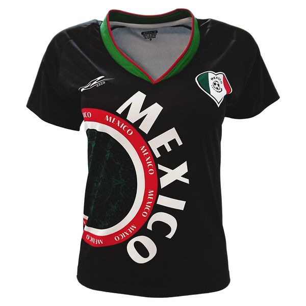 Arza Sports Mexico Womens Soccer Jersey Exclusive Desin (Small, Black)