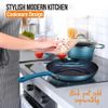 NutriChef 8in Small Fry Pan Non-Stick Diamond Pattern Stylish Kitchen Cookware