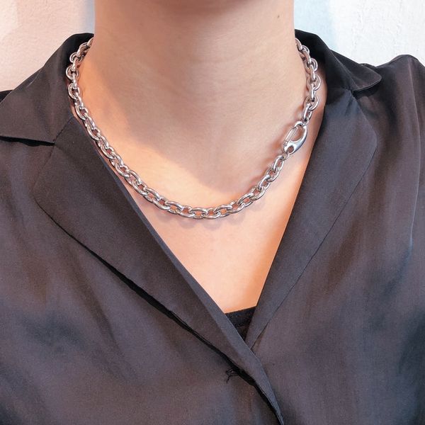 [All Surgical Steel] Bold Chain Choker Necklace (Street Fashion)