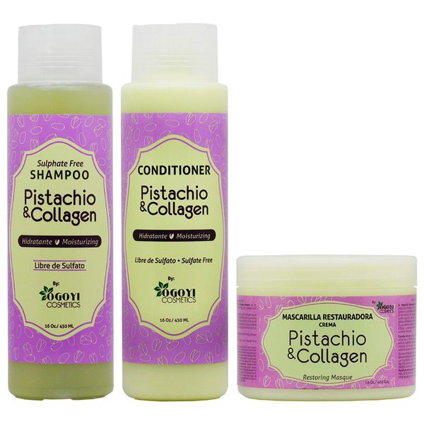 Pistachio & Collagen Shampoo + Conditioner + Masque"Set"