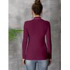 UNTYHOTS Women's Mock Turtleneck Long Sleeve Top Basic Stretch Fitting Pullover Lightweight Slim Shirt (Purplish red, Small)