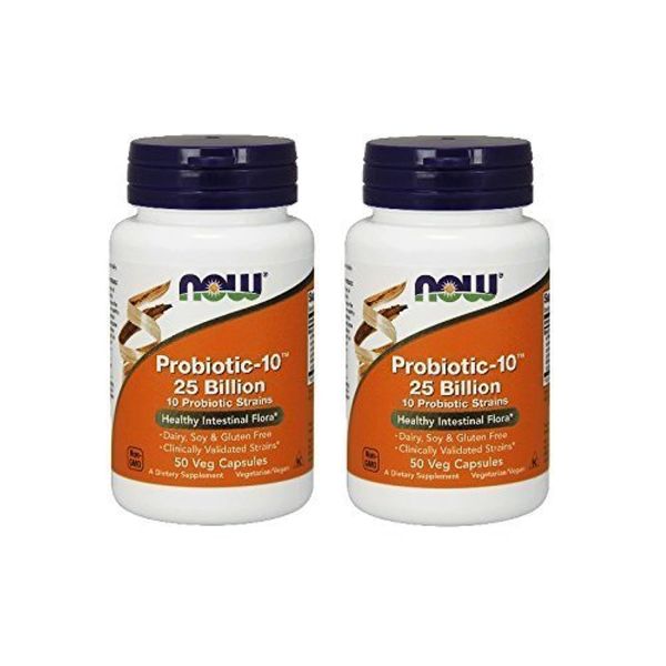 Now Probiotic-10 25 Billion, 50 Count (Pack of 2)