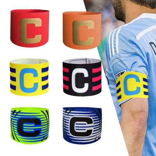 KASESSS Captain's Armband Adjustable Elastic Sport Captain Bracelet Multicoloured Game Leader Armband Football Captain's Armband Children Junior Adults for Many Sports Pack of 6