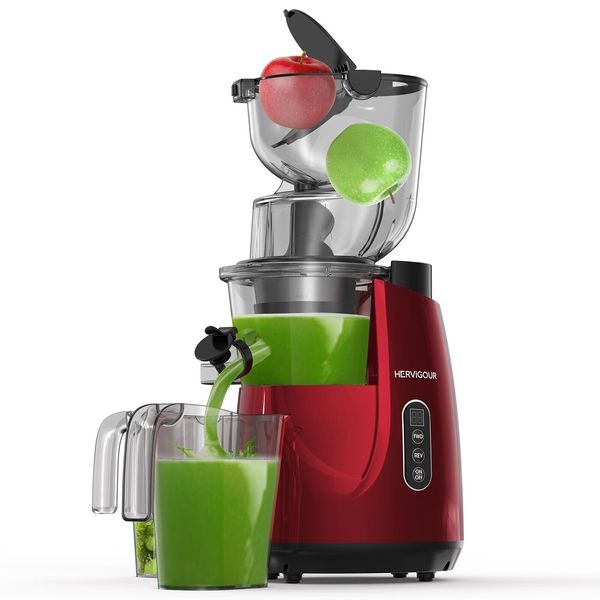 Hervigour Slow Masticating Juicer Machine, 3.2" Wide Chute Cold Press Juice