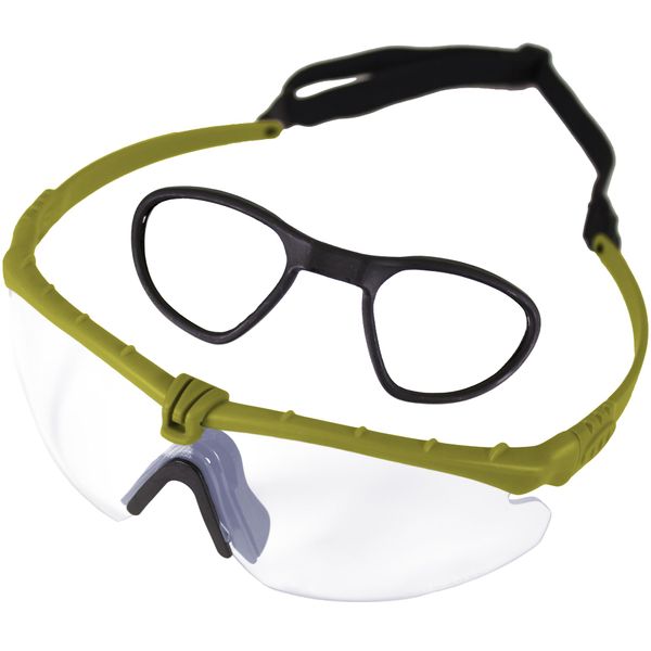 NUPROL Battle Pro Eye Protective Airsoft Glasses; Olive; Lens Insert Type; Clear