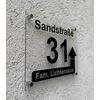 Hausnummern Türschild Acrylglas Transparent mit Pfeil