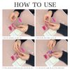 24pcs Short Coffin Stick on Nails Glitter Pink Press on Nails Flower False Nails Removable Glue-on Nails Fake Nails Acrylic Full Cover Nails Women Girls Nail Art Accessories (Glitter Pink)