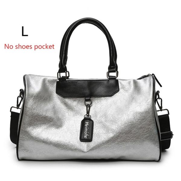 Women Silver Fitness Gym Bag Travel Bag Shiny Pouch De Sport Men Training Travel Tas Sport Outdoor Gymtas Sporttas xa32, Shoe Style Silver M