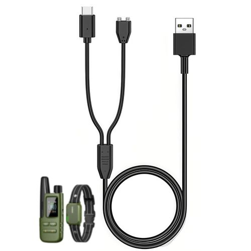 Emilydeals Charger for Jugbow/Delupet/Yawpet Dog Training Collar, 2 in 1 Magnetic USB-C Charging Cable Cord for Dog Shock Collar (1 Pack)