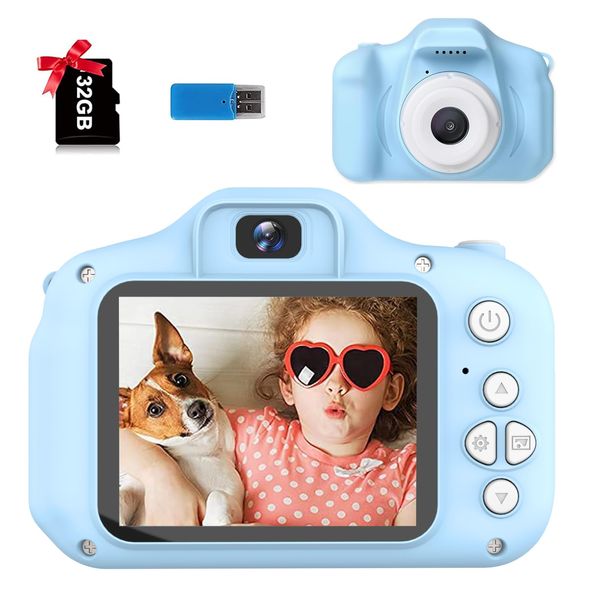 Kids Camera, Toy Camera, 2.0 inch, 28 Megapixels, 1080P HD Video Camera, Kids Digital Camera, USB Charging, Dual Lens, Selfie Capable, Children's Digital Camera, IPS Screen, 8x Zoom, For Ages 6 and