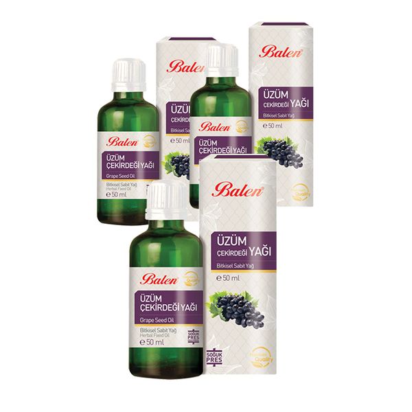 3 Kutu Balen Üzüm Çekirdeği Yağı 50 ML Üzüm Yağı