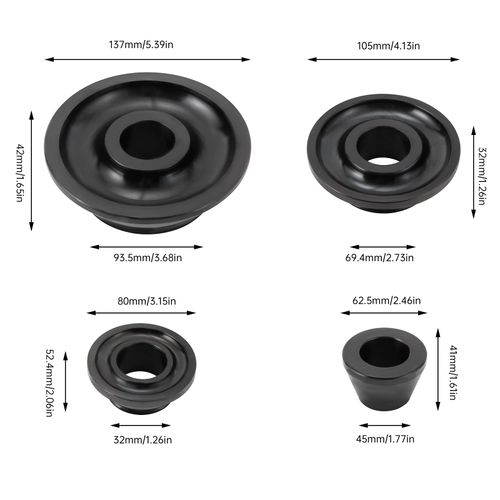 MUSESPANI 4PCS Universal Wheel Balancer Standard Taper Cones Kit Wheel Balancer Cone Set for 36mm Shaft,Steel Tire Balancer Adapter Cone Set for Car SUV Truck with Hub Bore 1.77"-5.39" Black (36mm)
