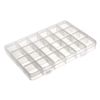 sourcing map Component Storage Box - PP Fixed 24 Grids Electronic Component Containers Tool Boxes Clear White 193x132x22mm