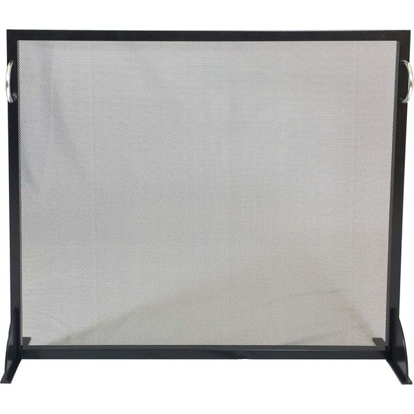 Dagan Black and Stainless Steel Fireplace Screen, 38in. x 31.75in.