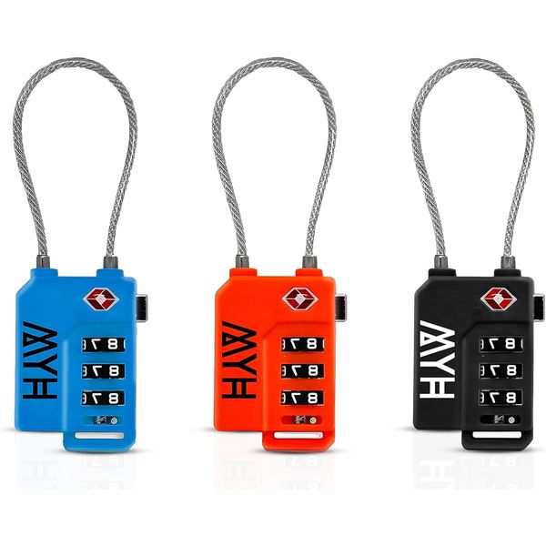 MYH Luggage Padlocks (3X Mix, Combination Lock)