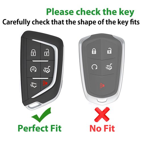 CHENZLIN Keychain for Cadillac Key Fob Cover 6 Buttons Soft TPU Key Case Fit for 2020-2025 CT4 CT5 Lyriq Escalade ESV
