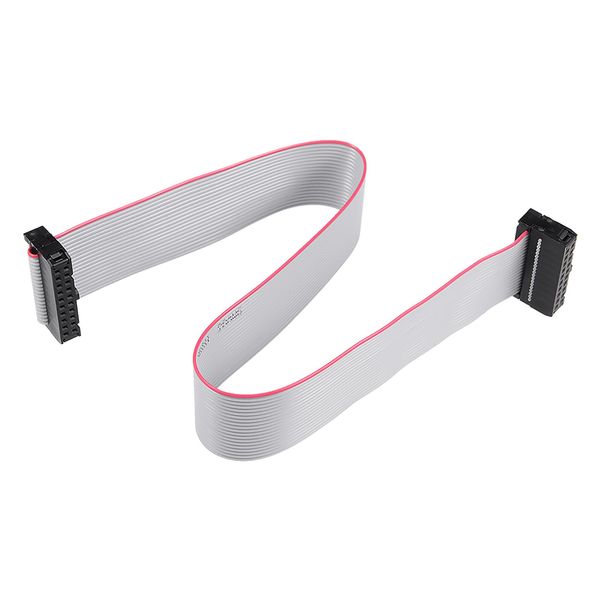 DMiotech 5 Pack Long 30CM 2.54MM Flat Ribbon Cable IDC 20 Pin Connector