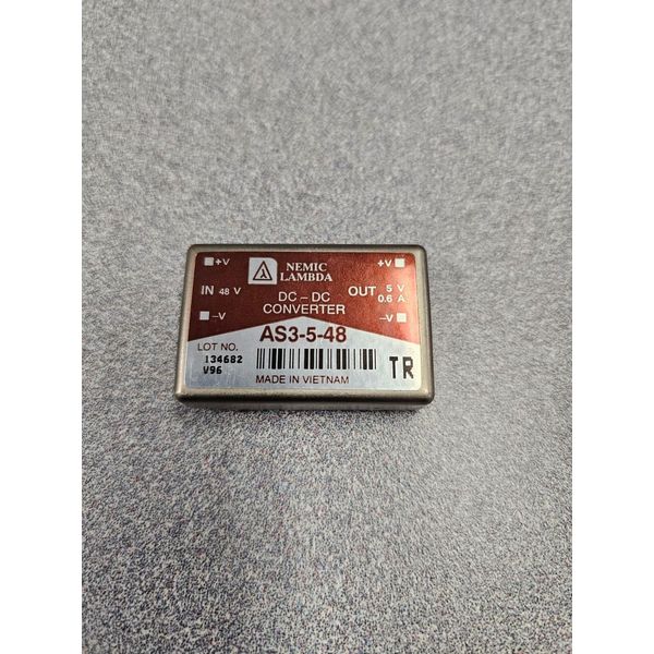 1x LAMBDA  AS3-5-48 , AS3548 ,DC/DC Converter  Input : 48V  , Output: +5V 0.6A