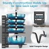 8 Tier Pot and Pan Organizer Rack for Cabinet with 3 DIY Methods, Adjustable ...
