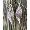 Wavy Leaf on Sterling Silver Dangle Earrings Bohemian Boho