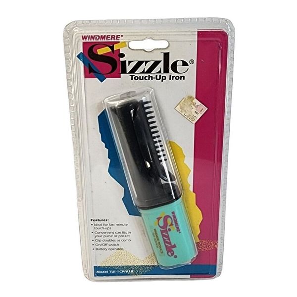 Vintage Windmere Sizzle Touch Up Battery Operated Mini Hair Iron New Sealed 90's