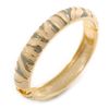 Avalaya Light Cream & Light Grey Hinged Bangle Bracelet/Gold Plated/Size M