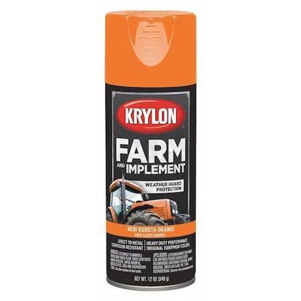 Krylon K01954008 Spray Paint, Kubota Orange, High-Gloss, 12 Oz