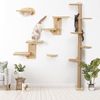 Tall Cat Tree, 5 Tier Floor to Ceiling Cat Tower, Wall-Mounted Cat Scratching Po