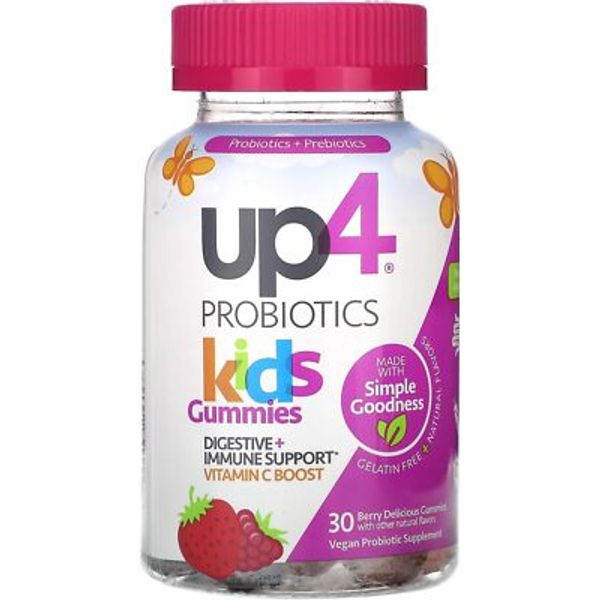 up4 Kids Probiotic Gummies, Digestive and Immune Support with Prebiotics and Vit