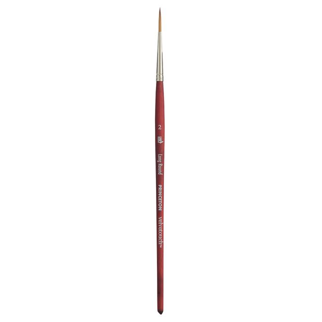 Princeton Velvetouch, Series 3950, Paint Brush for Acrylic, Oil and Watercolor, Long Round, 2