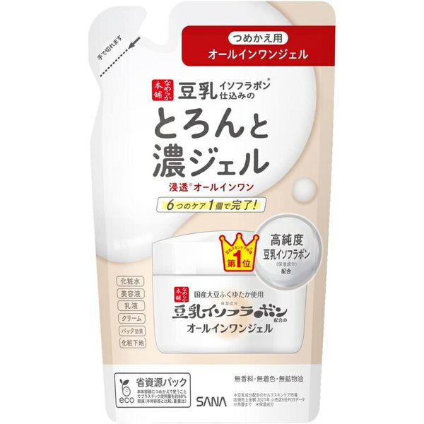 SANA Sana Nameka Honpo All-in-one gel containing soy milk isoflavones, thick and rich gel, refill pack 100g