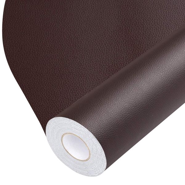 BSZHTECH Leather Repair Tape, Self-Adhesive Leather Repair Patch for Couch Furniture Sofas Car Seats, Advanced PU Vinyl Leather Repair Kit (Dark Brown, 3.9X79 inch)