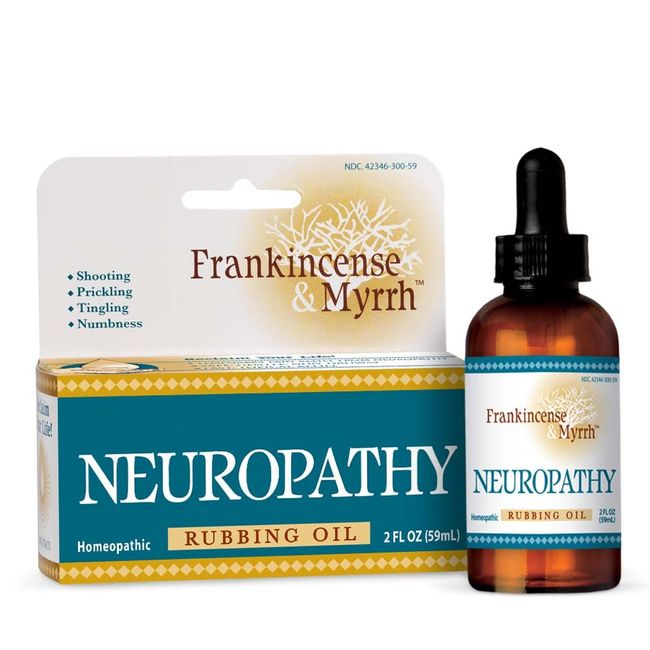 Frankincense & Myrrh Neuropathy Pain Relief for Feet - Fast Acting Nerve Pain Relief Rubbing Oil with Essential Oils, 2 Fl. Oz. Maximum Strength Foot Pain Relief