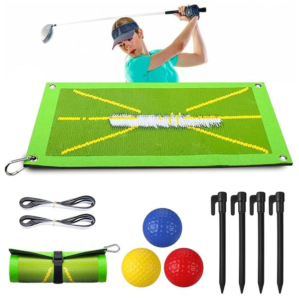 Golf Training Mat for Swing Detection Batting Trainingsmatte Übungsmatte Golf Swing Mat Tragbare für das Golftraining Innen Außen Trainingshilfen