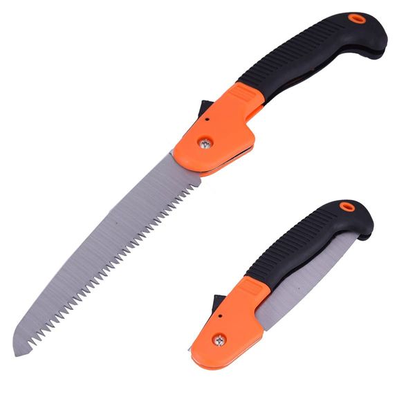 Hand Held Pruning Saw Foldable Hand Saw Features 3 - Sides Razor Tooth Blade for Pruning Sawing Camping Hiking Hunting Cutting Wood