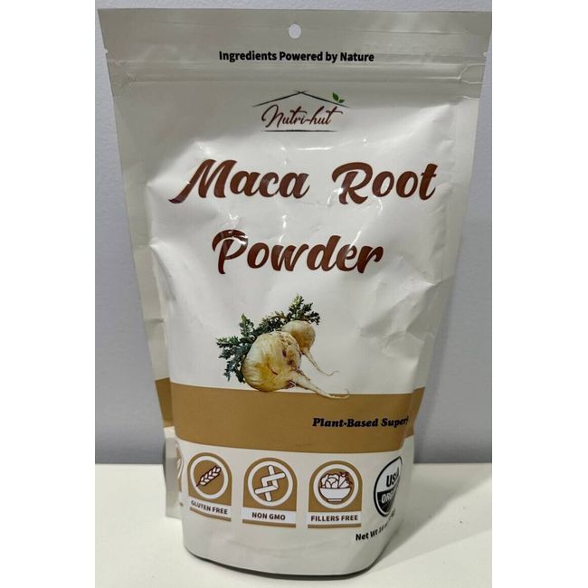 Nutri Hut Organic Maca Powder, 16 oz. Bag, Vegan, Non-GMO, Gluten Free