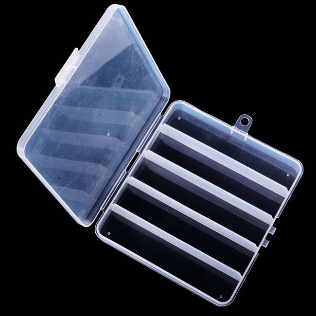 5 Compartments Plastic Fishing Lure Hook Tackle Box Storage Case