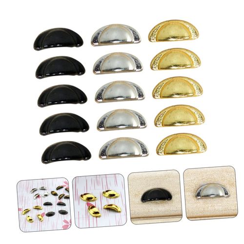Yardwe 30 Pcs Doll House Furniture Dollhouse Miniature Furniture 1 12 Cabinets Handle Brass Drawer Pull Miniature Landscape Furniture Mini Door Pulls Dressing Table Alloy Shell Cup