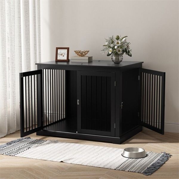 38in Dog Crate Furniture Wooden Indoor Dog Kennel End Table Pet Furniture cage