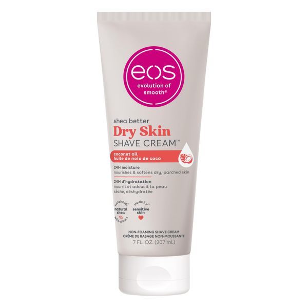 eos Shea Better Dry Skin Shaving Cream, Shave Cream for Women, Skin Care and Lotion with Coconut Oil, 24-Hour Hydration, 7 fl oz, Packaging May Vary