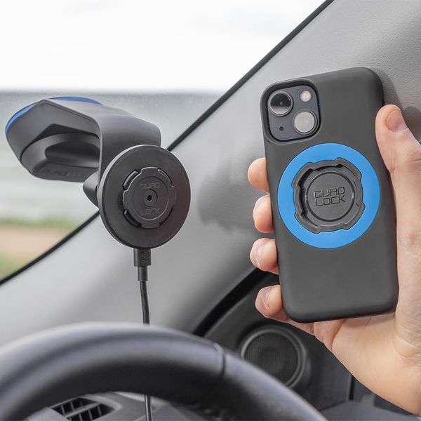 Quad Lock Suction Windshield/Dash Car Mount Kit with Wireless Charging Head (V2) and MAG Galaxy S24 Case