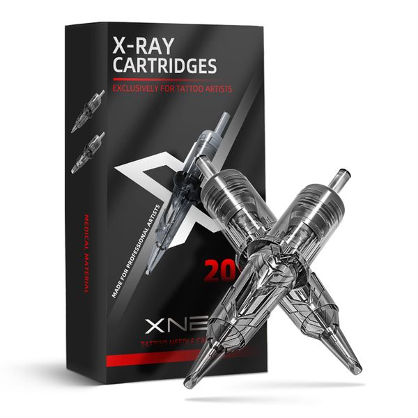 Xnet X-RAY #12 Standard 5RS Tattoo Cartridges 20pcs Disposable 0.35mm 5 Round Shader Needles for Professional Tattoo Artists Permanent Makeup Tattoo Supplies