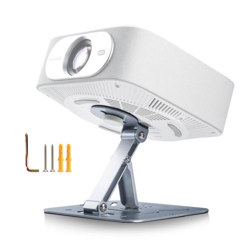 3-in-1 Projector Stand Table, Desk, Wall and Ceiling Mount with 1/4-Inch Screw, Foldable, Easy Setup, Compact Portable, Height Adjustable and Compatible with Most Projectors for Home,Outdoor (Silver)