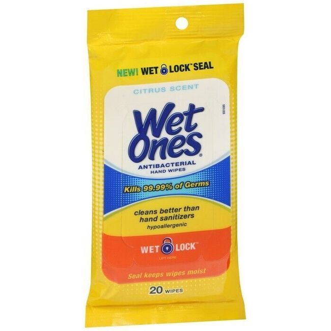 Wet Ones Tropical Splash Antibacterial Hand Wipes, 20 ct