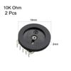 Uxcell B103 10K Ohm Wheel Potentiometer for Audio Stereo Volume Switch Control 16x2mm 2Pcs