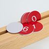 Plastic Numbered Discs Number Tags Engraved Numbered Tags Without Hole Round (0-50, Red)