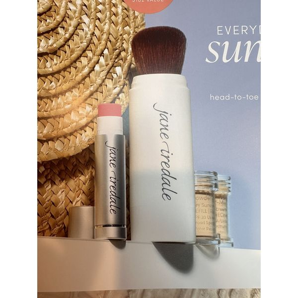 Jane Iredale Powder-Me SPF 30 Dry Sunscreen Translucent + Lip Drink Set